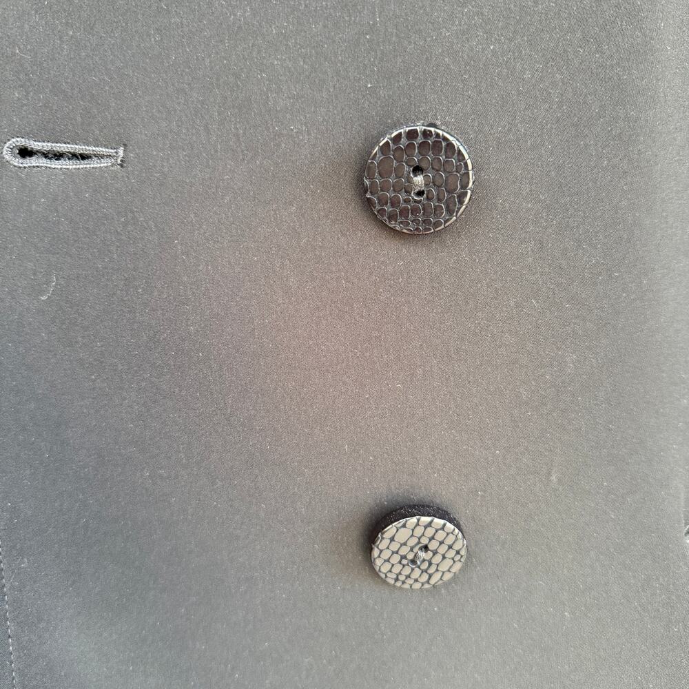 MYCRA PAC black Rain Coat  - Trench Double Breasted Classy EUC Sz 1 S/M - Picture 7 of 14
